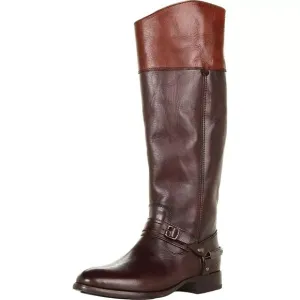Frye Lindsay Spur Harness Riding Boots Women's Sz 6.5B Brown Leather Tall 76985
