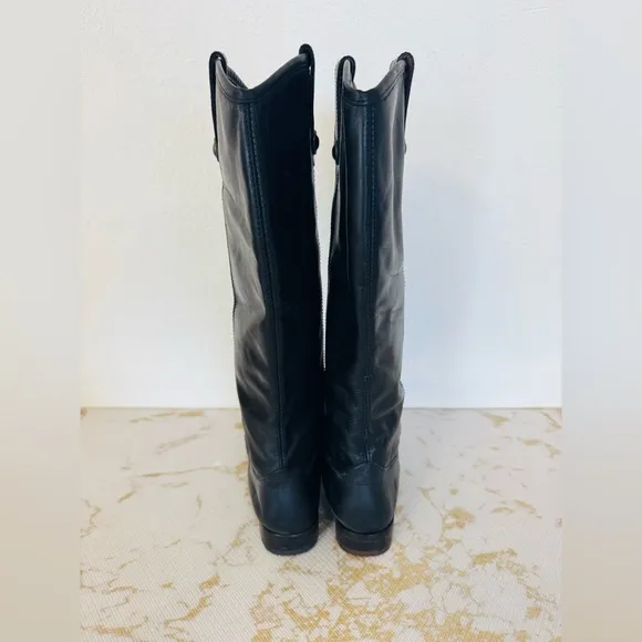 FRYE Melissa Black Leather Tall Boots