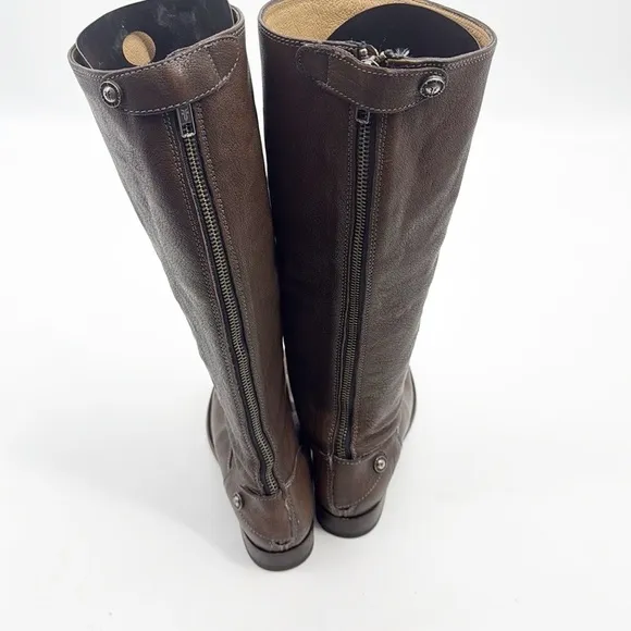 Frye Melissa Button Back Zip Tall Riding Boot Brown size 6