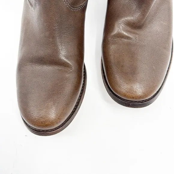 Frye Melissa Button Back Zip Tall Riding Boot Brown size 6