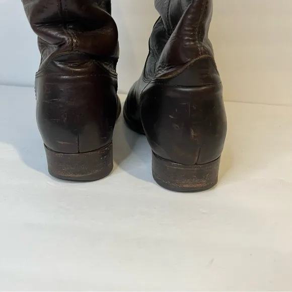 Frye Melissa Button Pull-On Riding Boots 77167 Brown Size 7