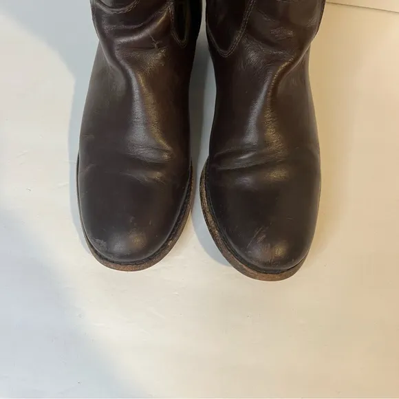 Frye Melissa Button Pull-On Riding Boots 77167 Brown Size 7