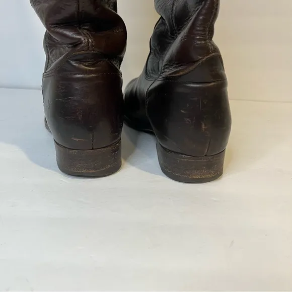 Frye Melissa Button Pull-On Riding Boots 77167 Brown Size 7