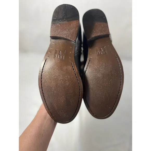 FRYE Melissa Harness Inside Zip Tall Brown Leather Boots Sz 6
