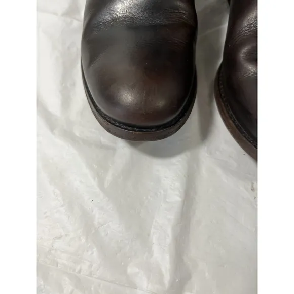 FRYE Melissa Harness Inside Zip Tall Brown Leather Boots Sz 6