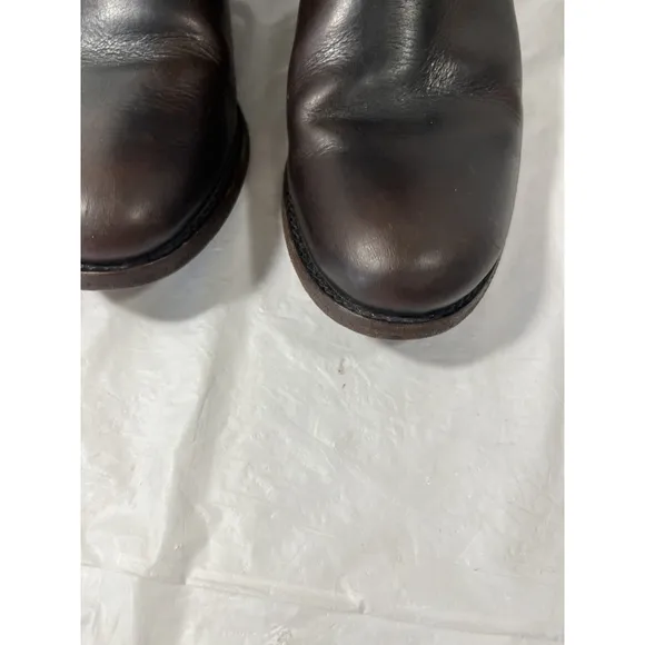 FRYE Melissa Harness Inside Zip Tall Brown Leather Boots Sz 6