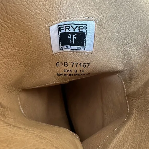 FRYE Melissa Button Cognac Brown Tan Tall Equestrian Riding Style Boots size 6.5