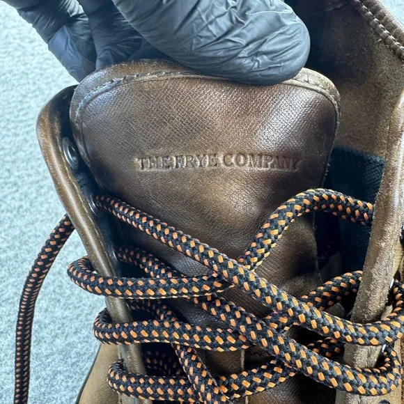 Frye Men's High Top Leather Sneakers 9.5 Brown Lace-Up Rubber Sole Rugged Casual