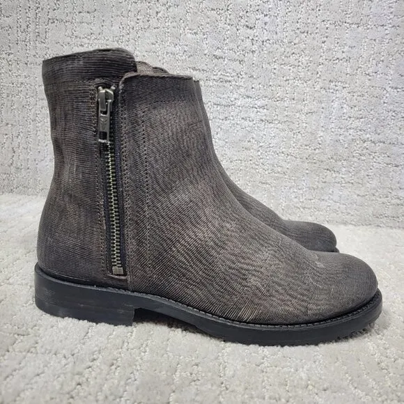 Frye Natalie Women's Size 6.5B US Brown Leather Double Zip Ankle Bootie Boots