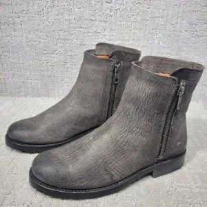 Frye Natalie Women's Size 6.5B US Brown Leather Double Zip Ankle Bootie Boots