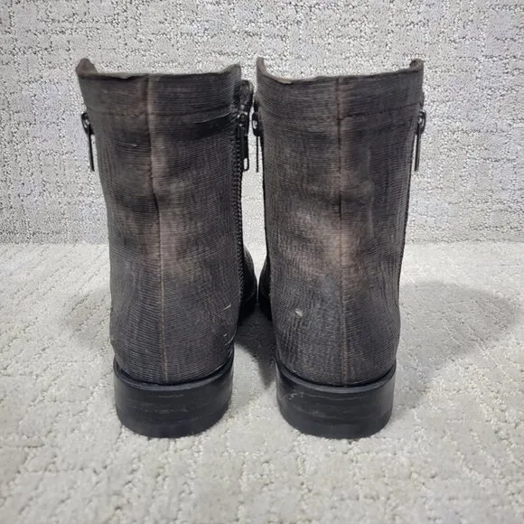 Frye Natalie Women's Size 6.5B US Brown Leather Double Zip Ankle Bootie Boots