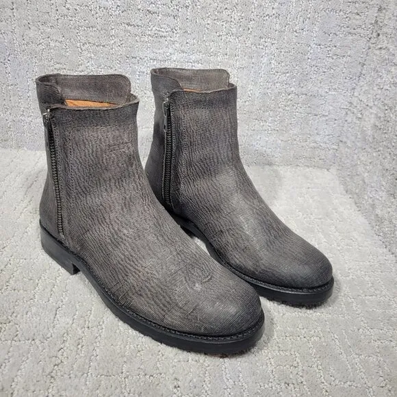 Frye Natalie Women's Size 6.5B US Brown Leather Double Zip Ankle Bootie Boots