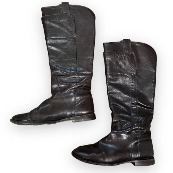 Frye Paige Tall Leather Riding Boots Chocolate Brown Women’s Size 8.5