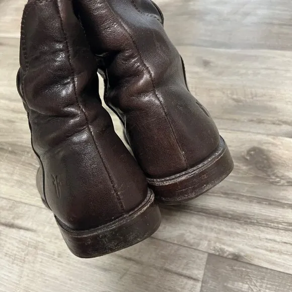 Frye Paige Tall Leather Riding Boots Chocolate Brown Women’s Size 8.5