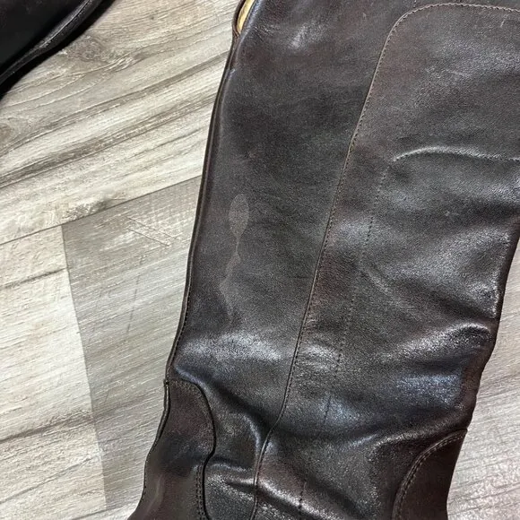 Frye Paige Tall Leather Riding Boots Chocolate Brown Women’s Size 8.5