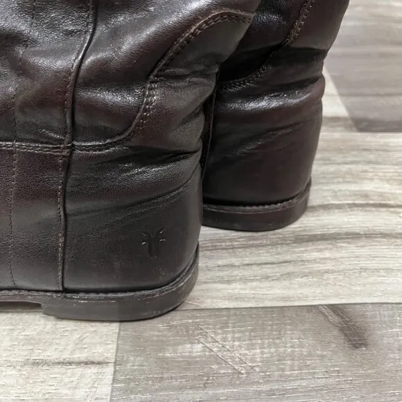 Frye Paige Tall Leather Riding Boots Chocolate Brown Women’s Size 8.5