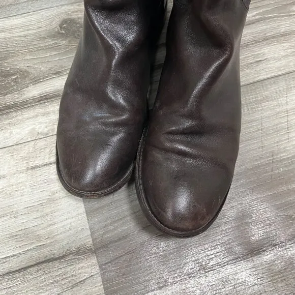 Frye Paige Tall Leather Riding Boots Chocolate Brown Women’s Size 8.5