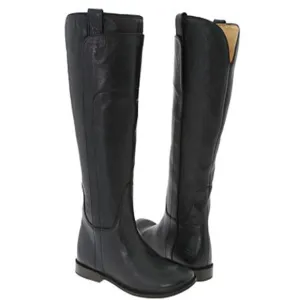 FRYE Paige Tall Riding Boots Black Leather Classic Pull On Womens Size 8B