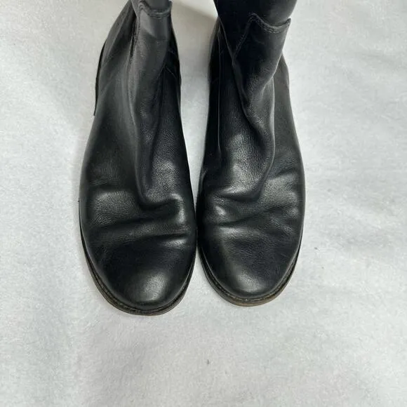 FRYE Paige Tall Riding Boots Black Leather Classic Pull On Womens Size 8B