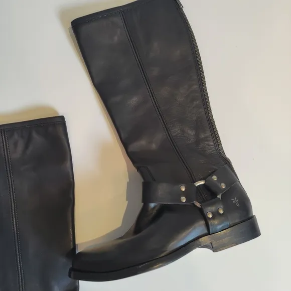 Frye Phillip the Harness Tall Black Boots