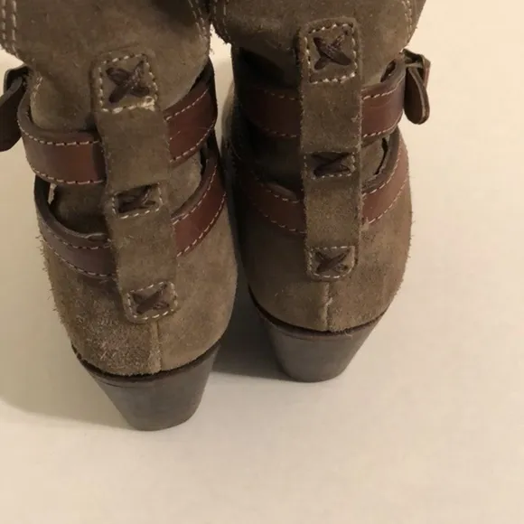 Frye Taupe olive Leather Suede Tall Boots size 6.5