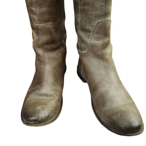Frye Taupe Paige leather knee-high riding boots 6.5