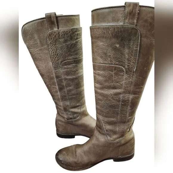 Frye Taupe Paige leather knee-high riding boots 6.5