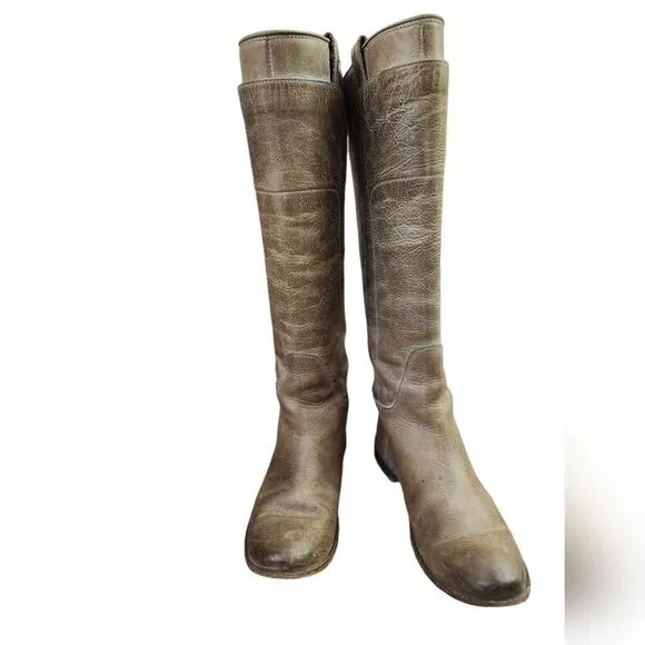 Frye Taupe Paige leather knee-high riding boots 6.5
