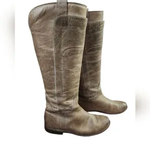 Frye Taupe Paige leather knee-high riding boots 6.5