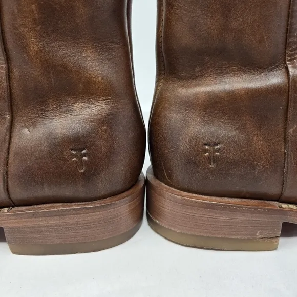 Frye Veronica Carmel Brown Distressed Leather Color Ankle Boots Sz 8B Casual