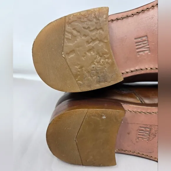 Frye Veronica Carmel Brown Distressed Leather Color Ankle Boots Sz 8B Casual