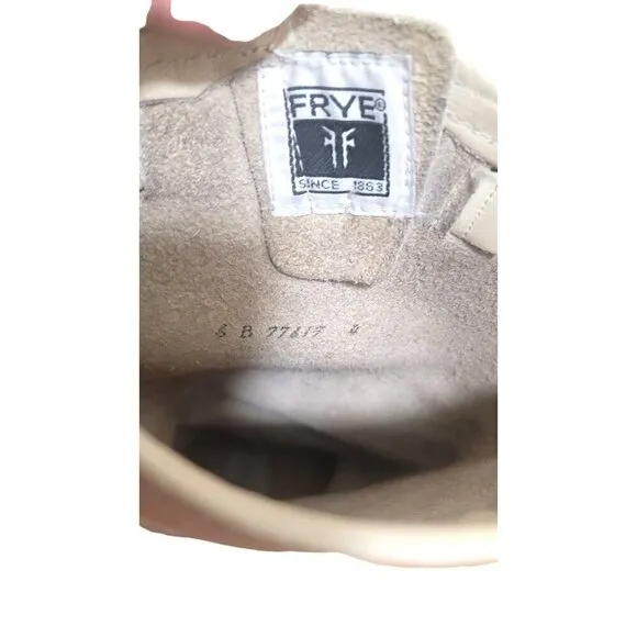 FRYE VERONICA WOMEN'S LEATHER BUCKLE DISTRESSED CREAM/GRAY TALL BOOTS SIZE 6