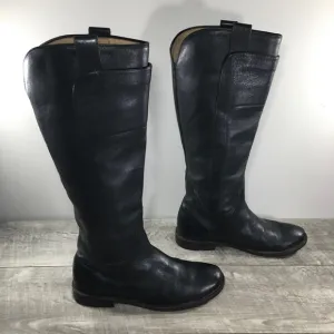 Frye Women’s 77535 Paige Tall Riding Black Leather Booties Boots Size 6.5 Wide