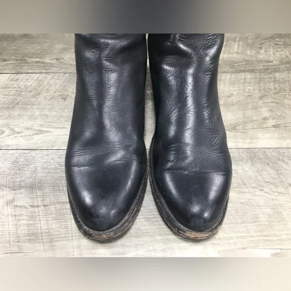 FRYE Women's 78050 Demi Zip Black Leather Moto Bootie Ankle Riding Boots Size 9