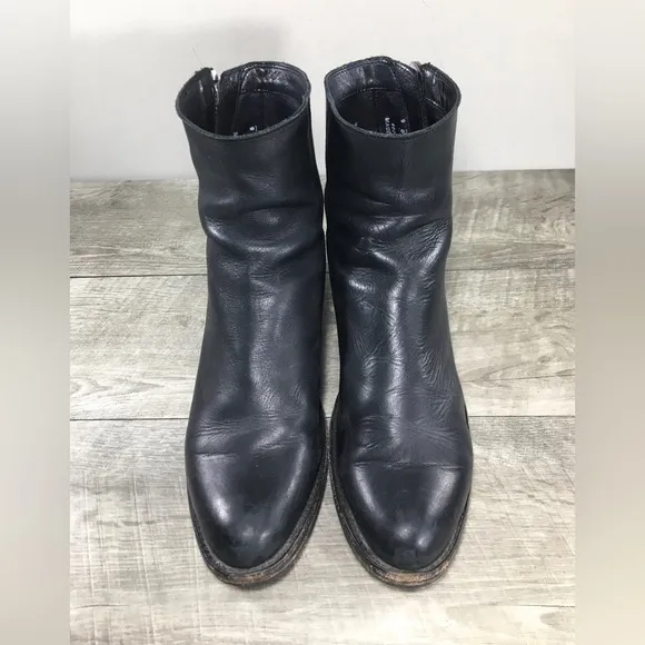 FRYE Women's 78050 Demi Zip Black Leather Moto Bootie Ankle Riding Boots Size 9