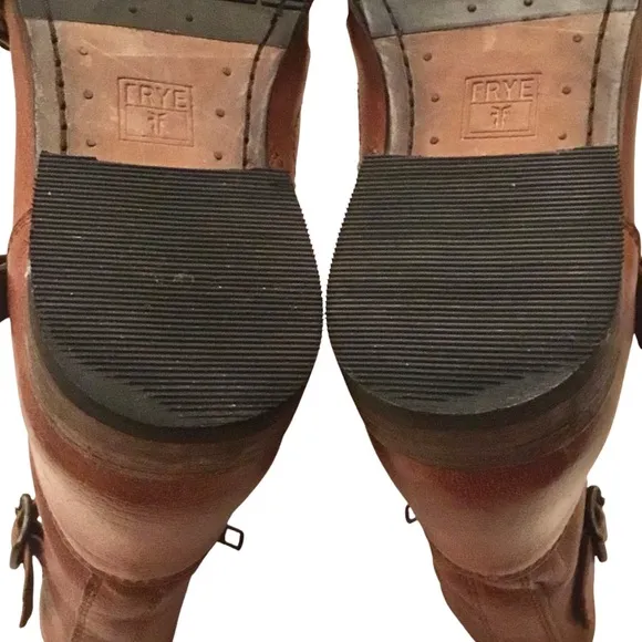 FRYE Women’s Ethan Triple Monk Strap Brown Leather Ankle Boots Size 8