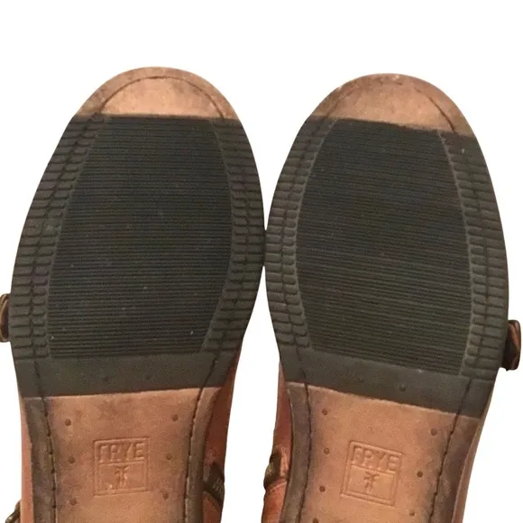 FRYE Women’s Ethan Triple Monk Strap Brown Leather Ankle Boots Size 8