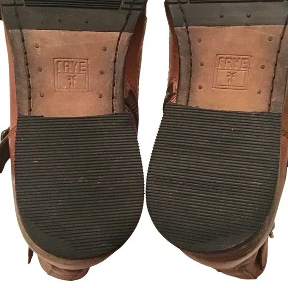 FRYE Women’s Ethan Triple Monk Strap Brown Leather Ankle Boots Size 8