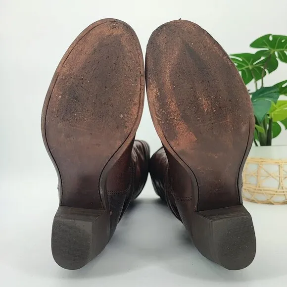 Frye Women's Jane Brown Leather Tall Heels Boots Size 6