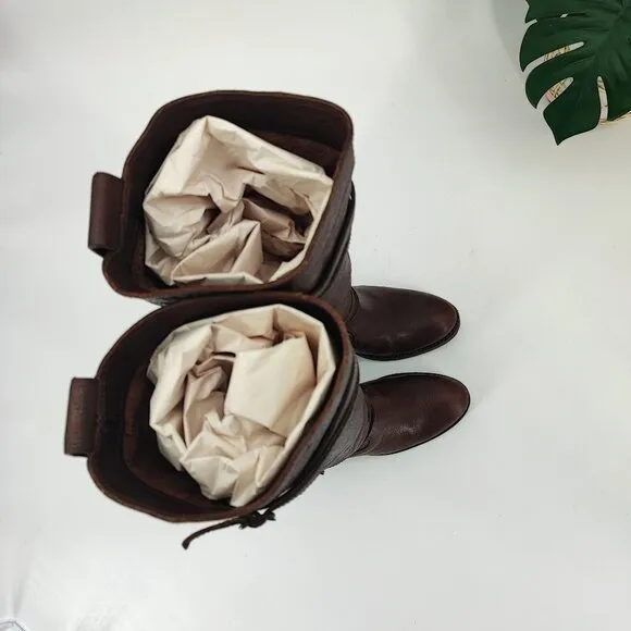 Frye Women's Jane Brown Leather Tall Heels Boots Size 6