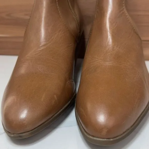 Frye Women's Leather Ankle Boots Western Inspired Side Zip Brown Booties‎ sz 10M