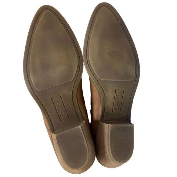 Frye Women's Leather Ankle Boots Western Inspired Side Zip Brown Booties‎ sz 10M