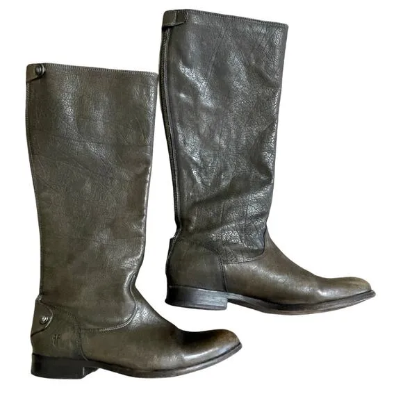 Frye Women's Melissa Button  Tall Distressed Leather Boot' s Size 10B