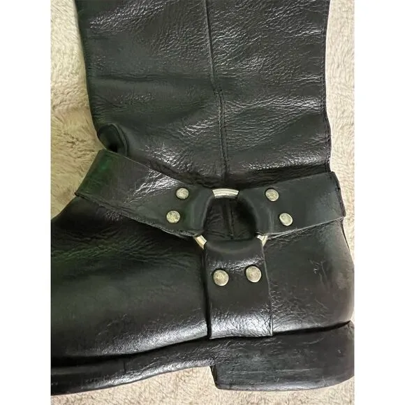 Frye Women's Phillip Harness Tall Riding Boots Black Size 8 B
