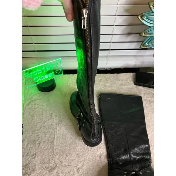Frye Women's Phillip Harness Tall Riding Boots Black Size 8 B