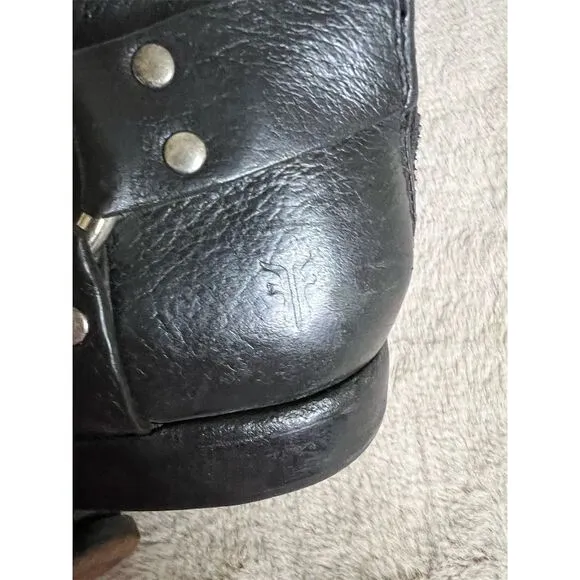 Frye Women's Phillip Harness Tall Riding Boots Black Size 8 B