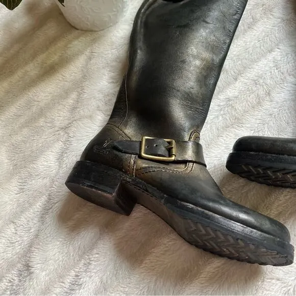 Frye x Coach Veronica Metallic Tall Leather Boots