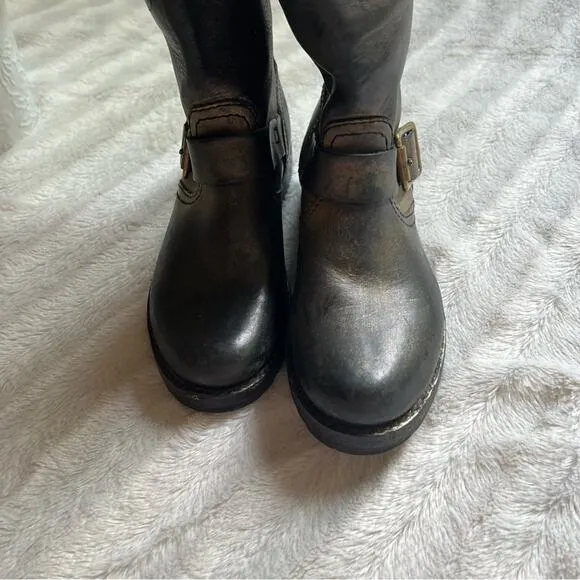 Frye x Coach Veronica Metallic Tall Leather Boots
