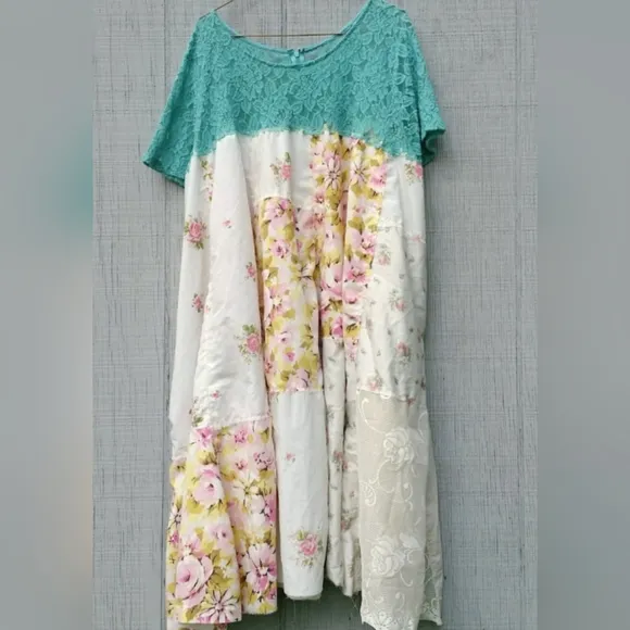 Funky Tunic Upcycled Romantic Patchwork Dress