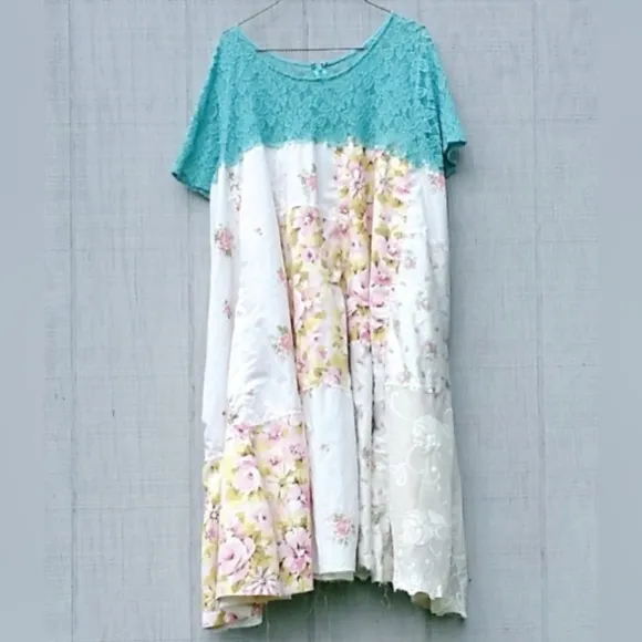 Funky Tunic Upcycled Romantic Patchwork Dress